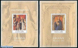 Ghana 1991 Christmas, Paintings 2 S/s, Mint NH, Religion - Christmas - Art - Paintings - Weihnachten