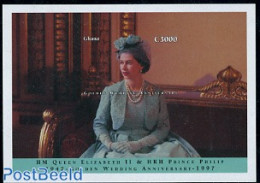 Ghana 1997 Golden Wedding S/s Imperforated, Mint NH, History - Kings & Queens (Royalty) - Familles Royales