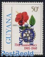 Guyana 1982 Int. Year Of Elderly 1v, Mint NH, Nature - Various - Flowers & Plants - Rotary - Rotary Club