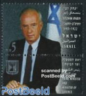 Israel 1995 Death Of Y. Rabin 1v, Mint NH, History - Nobel Prize Winners - Politicians - Nuovi (con Tab)