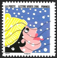 FRANCE 2015 -  YT 1197  -  Bonne Année: Femme Sous La Neige  - Oblitéré - Usados