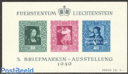 Liechtenstein 1949 Stamp Exposition S/s, Unused (hinged), Art - Leonardo Da Vinci - Paintings - Raphael - Ungebraucht