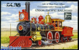 Isle Of Man 1992 Union Pacific Railroad Booklet, Mint NH, Transport - Stamp Booklets - Railways - Unclassified