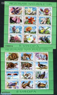 Romania 1987 European Flora & Fauna 2x12v M/s, Mint NH, Nature - Animals (others & Mixed) - Bears - Birds - Cat Family.. - Ongebruikt