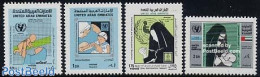 United Arab Emirates 1987 Children 4v, Mint NH, Health - History - Science - Health - Unicef - Statistics - Unclassified