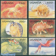 Uganda 1995 Preh. Animals 6v, Mint NH, Nature - Prehistoric Animals - Prehistóricos