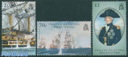 Tristan Da Cunha 2005 Battle Of Trafalgar 3v, Mint NH, History - Transport - Various - Decorations - Ships And Boats -.. - Militaria