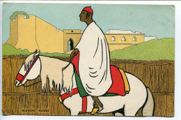 CPA Couleur Ecrite Par Militaire * MAROC Soldat ( Marocain à Cheval ) Illustrateur Non Signé * Collection E.B. - Personnages