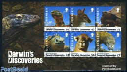 Guernsey 2009 Darwins Discoveries 6v M/s, Mint NH, Nature - Animals (others & Mixed) - Reptiles - Turtles - Guernesey