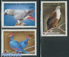 Ivory Coast 1983 Birds 3v, Mint NH, Nature - Birds - Birds Of Prey - Parrots - Nuevos