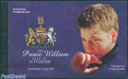 Guernsey 2003 Prince William Of Wales Prestige Booklet, Mint NH, History - Kings & Queens (Royalty) - Stamp Booklets - Royalties, Royals