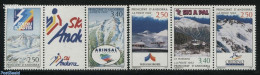 Andorra, French Post 1993 Skiing 5v ([::]+[:T:]), Mint NH, Sport - Various - Skiing - Tourism - Nuevos