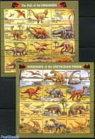 Maldives 1994 Prehistoric Animals 2x12v M/s, Mint NH, Nature - Prehistoric Animals - Preistorici