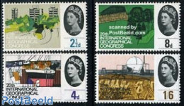 Great Britain 1964 Geographic Congress 4v, Mint NH, Nature - Science - Transport - Trees & Forests - Atom Use & Models.. - Unused Stamps