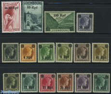Luxemburg 1940 German Occupation, Overprints 16v, Mint NH, History - Art - Castles & Fortifications - German Occupations - Unused Stamps