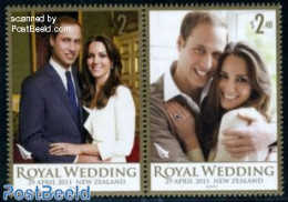 New Zealand 2011 Royal Wedding 2v , Mint NH, History - Kings & Queens (Royalty) - Ongebruikt