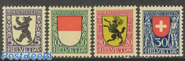 Switzerland 1924 Pro Juventute, Coat Of Arms 4v, Mint NH, History - Nature - Various - Coat Of Arms - Bears - Uniforms - Ongebruikt