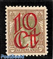 Netherlands 1923 10c On 22.5c, Perf. 11.5x11, Stamp Out Of Set, Mint NH - Unused Stamps