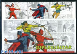 Aland 2011 Super Heroes Booklet, Mint NH, Stamp Booklets - Art - Comics (except Disney) - Non Classificati