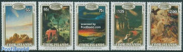 Cook Islands 1986 Halleys Comet 5v, Mint NH, Science - Astronomy - Art - Paintings - Halley's Comet - Astrologie