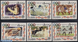 Dubai 1972 Olympic Games 6v, Mint NH, Nature - Sport - Horses - Fencing - Gymnastics - Hockey - Olympic Games - Esgrima