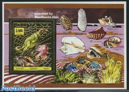 Guyana 1993 Preh. Animals S/s, Gold, Mint NH, History - Nature - Geology - Prehistoric Animals - Shells & Crustaceans - Prehistóricos