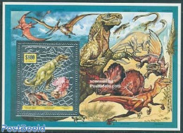 Guyana 1993 Preh. Animal S/s, Silver, Mint NH, History - Nature - Geology - Prehistoric Animals - Shells & Crustaceans - Prehistorisch