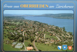 11353956 Oberrieden ZH Panorama Mit Zuerichsee Tennisplatz Fliegeraufnahme Oberr - Otros & Sin Clasificación