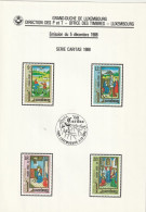 LUXEMBOURG - Emission Du 5 Décembre 1988 - 1 Enveloppe 1er Jour +  4 Timbres Neufs + 1 Carte De Voeux - Ongebruikt