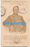 228772 HONDURAS GRAL FRANCISCO MORAZAN MASONERIA CENSORED CIRCULATED TO ARGENTINA POSTAL POSTCARD - Honduras