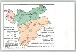 13282008 - Landkarte Ueber Die Evangelische Bevoelkerung In Vorarlberg Und Tirol Scherer Verlag - Other & Unclassified