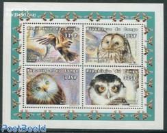 Congo Republic 1999 Birds Of Prey 4v M/s, Mint NH, Nature - Birds - Birds Of Prey - Owls - Otros & Sin Clasificación