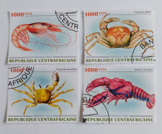 N° 9683 à 9686       Les Crustacés  -  Oblitérés - Repubblica Centroafricana