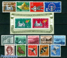 Switzerland 1955 Yearset 1955, Complete, 14v + 1s/s, Mint NH, Various - Yearsets (by Country) - Ongebruikt