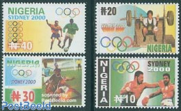 Nigeria 2000 Olympic Games Sydney 4v, Mint NH, Sport - Boxing - Football - Olympic Games - Weightlifting - Boksen