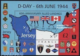 Jersey 2004 D-Day S/s, Mint NH, History - Various - World War II - Maps - WW2 (II Guerra Mundial)