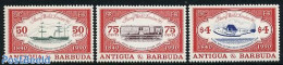 Antigua & Barbuda 1990 Stamp World London 3v, Mint NH, Transport - Post - Aircraft & Aviation - Ships And Boats - Correo Postal