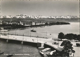 11353906 Zuerich Quaibruecke Utoquai Zuerichsee Mit Alpenblick Zuerich - Altri & Non Classificati