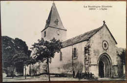 CPA 24 Dordogne, Génis, L'Eglise, Animée, Série La Dordogne Illustrée,éd Delage, Non écrite - Other & Unclassified