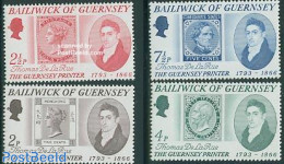 Guernsey 1971 Famous Stamps 4v, Mint NH, Stamps On Stamps - Stamps On Stamps