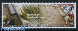 Greece 2008 Europa, The Letter 2v [:], Mint NH, History - Europa (cept) - Art - Handwriting And Autographs - Nuevos