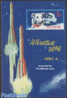 Korea, North 1974 Space Day, Dog S/s, Mint NH, Nature - Transport - Dogs - Space Exploration - Corea Del Nord