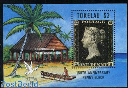 Tokelau Islands 1991 Penny Black S/s, Mint NH, Transport - Stamps On Stamps - Ships And Boats - Briefmarken Auf Briefmarken