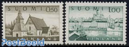 Finland 1963 Definitives 2v, Phosphor (1972/74), Mint NH, Religion - Transport - Churches, Temples, Mosques, Synagogue.. - Unused Stamps