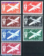 French Somalia 1941 Victory 7v, Mint NH, Transport - Aircraft & Aviation - Avions