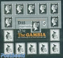 Gambia 1990 150 Years Stamps S/s, Mint NH, Stamps On Stamps - Timbres Sur Timbres