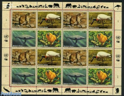 United Nations, Geneva 1994 Endangered Animals M/s, Mint NH, Nature - Animals (others & Mixed) - Birds - Monkeys - Sea.. - Autres & Non Classés