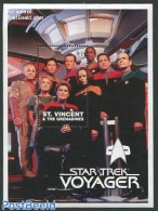 Saint Vincent 1997 Star Trek Voyager S/s, Mint NH, Performance Art - Movie Stars - Art - Science Fiction - Acteurs