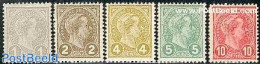 Luxemburg 1895 Definitives 5v, Adolph, Unused (hinged) - Unused Stamps