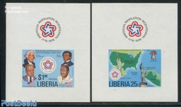 Liberia 1976 US Bicentenary 2 Special Sheets, Mint NH, History - Various - US Bicentenary - Maps - Geography